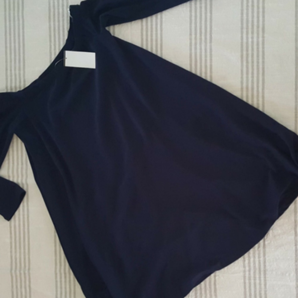 Off The Shoulder Dress Navy - Picture 4 of 5